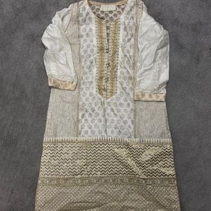 White and gold pakistani/Indian shirt